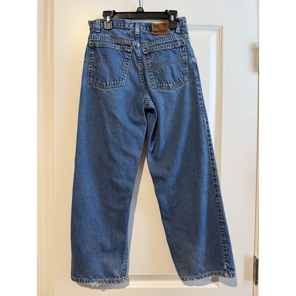 Vintage Polo Jeans Co Ralph Lauren Girls 12 Wide Leg Jeans Y2K 100% Cotton - Picture 2 of 8